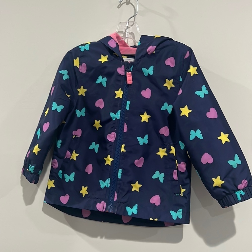 Girls Carter’s butterfly rain jacket. Size 2 toddler - Picture 15 of 15